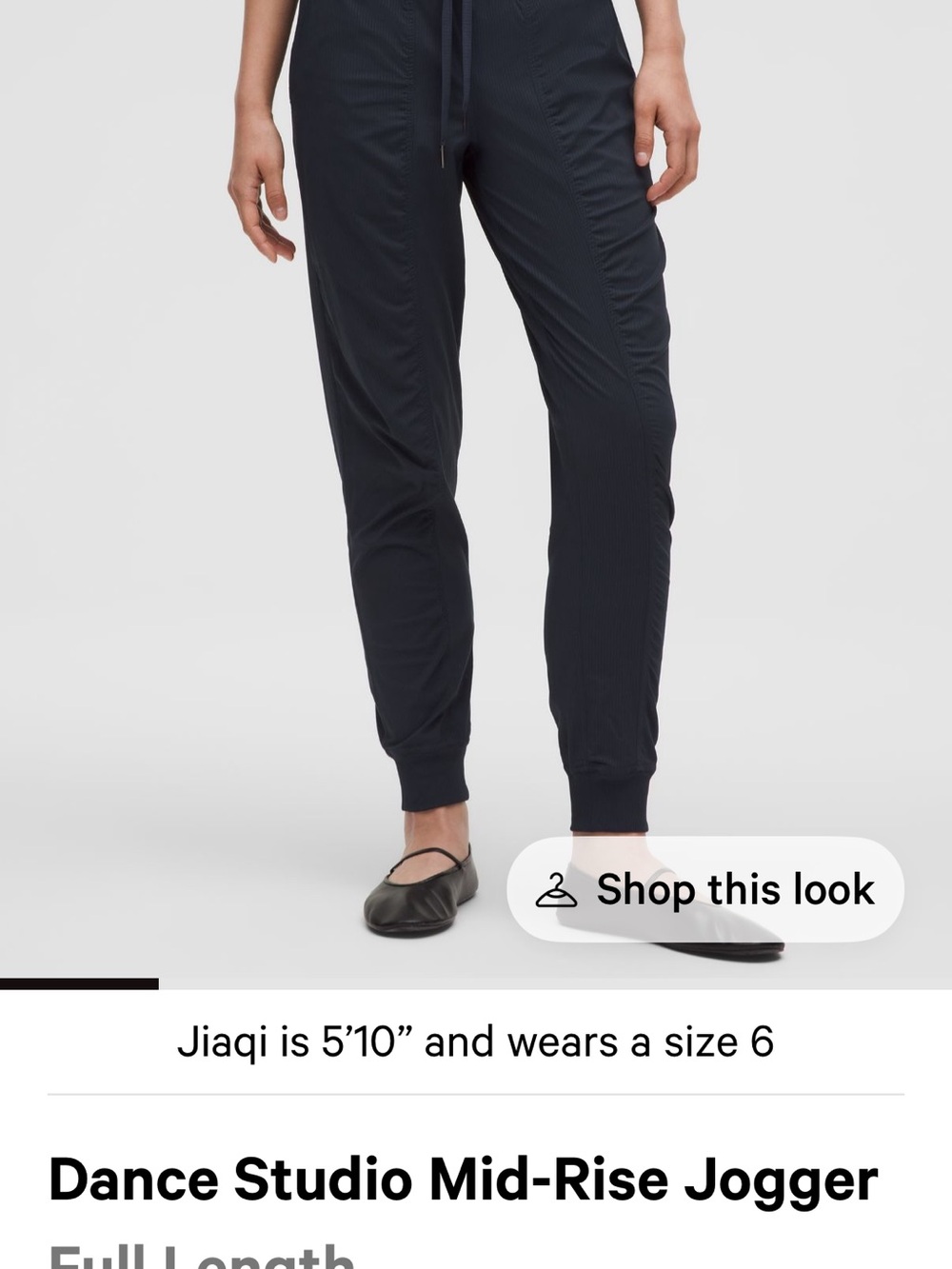 lululemon athletica Black Mid-Rise Track Joggers